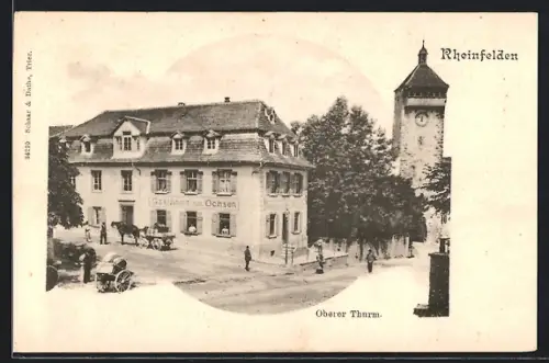 AK Rheinfelden, Gasthaus zum Ochsen und oberer Turm