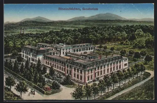 AK Rheinfelden, Sanatorium vom oben gesehen