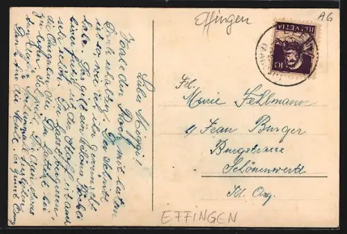 AK Effingen /AG, Ortsansicht aus der Vogelschau