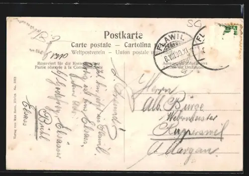 AK Flawil /St. Gallen, Badstrasse, Schweissbrunn u. Rosenberg