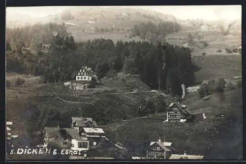 Foto-AK Dicken b. Ebnat, Ortspartie aus der Vogelschau