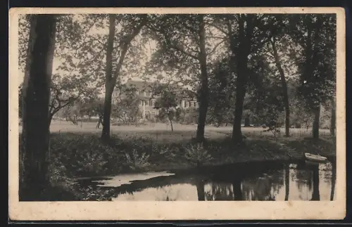 AK Freudental, Uferpartie mit Erholungsheim