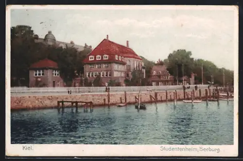AK Kiel, Blick auf das Studentenheim Seeburg vom Wasser aus