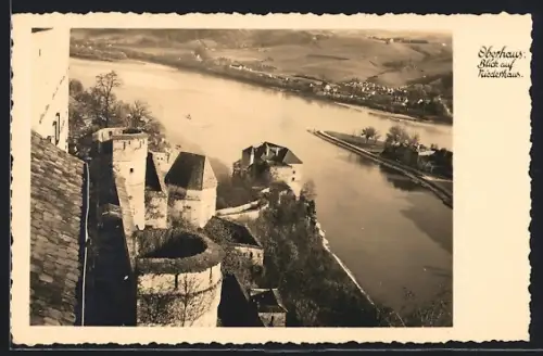 AK Passau, Blick von der Festung Oberhaus auf das Unterhaus