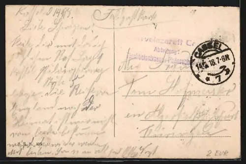 AK Cassel, Friedrichsplatz mit Denkmal und Passanten