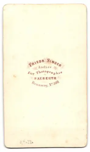 Fotografie Friedr. Singer, Bayreuth, Rennweg 300, Dame im karierten Kleid