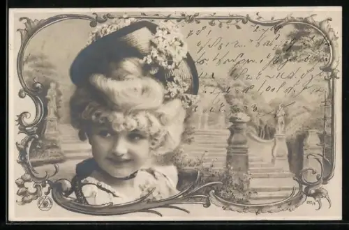 Foto-AK NPG Nr. 292/4: Mädchen in Renaissance Kleidung in einem Garten