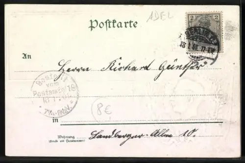 Präge-AK 200 jähriges Bestehen des Königreichs Preussen 1901, Porträt des Kaiserpaars