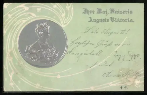 Präge-AK Kaiserin August Viktoria im Profil