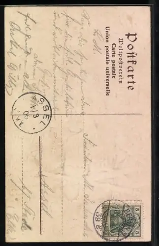 Präge-AK Silberhochzeit des Kaiserpaares 1906, Das Kaiserpaar im Porträt