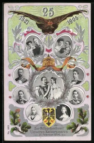 AK Zur Silberhochzeit des Kaiserpaares am 27.02.1906