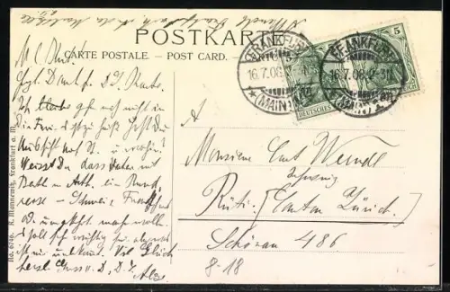 Mondschein-AK Frankfurt a.M., Circus Albert Schuhmann im Vollmondlicht