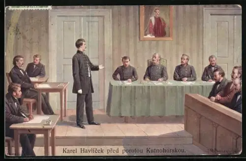 AK Karel Havlicek pred porotou Kutnohorskou