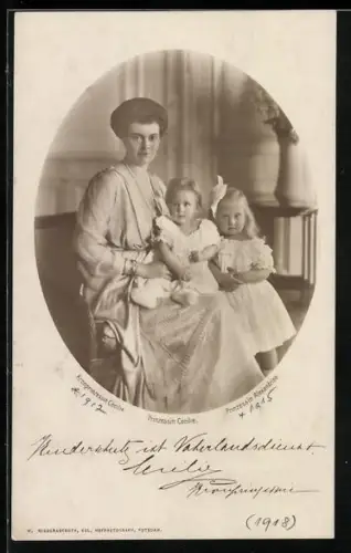 AK Kronprinzessin Cecilie mit Prinzessin Cecilie und Alexandrine