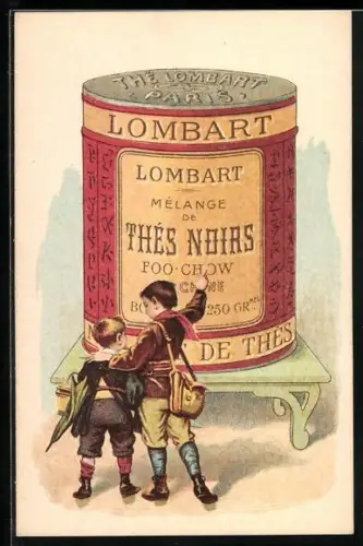 Künstler-AK Lombart Thés Noirs, Reklame Tee