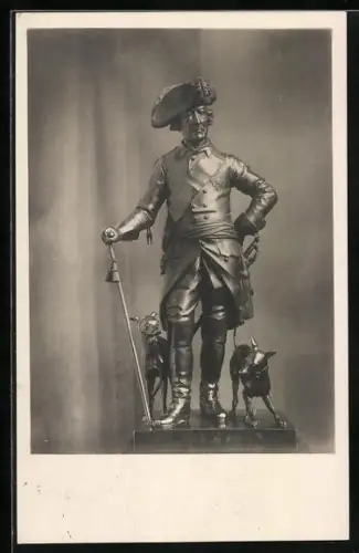 AK Potsdam, Kleinbronze von König Friedrich II. (der Grosse) in Schloss Sanssouci