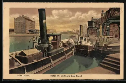 AK Dortmund, Hafen im Dortmund-Ems-Kanal