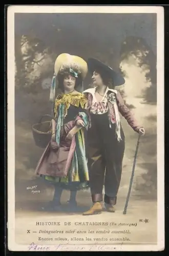 Foto-AK Walery, Paris: Histoire de Chataignes (en Auvergne), Encore mieux, allons les vendre ensemble