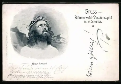 AK Höritz, Böhmerwald-Passionsspiel, Jesus mit Dornenkrone