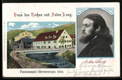 AK Oberammergau, Passionsspiel 1900, Haus des Rochus Anton Lang