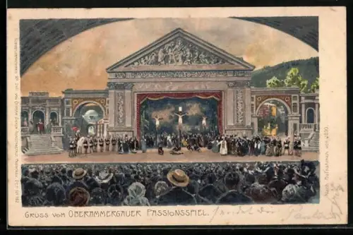 AK Oberammergau, Bühne der Passionsspiele