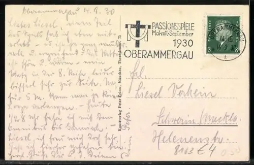 AK Oberammergau, Passionsspiele 1930, Kreuzigung