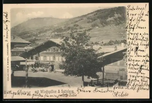 AK Gsteig, Gasthof mit Windspillen & Sattelegg