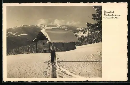 AK Flattnitz /Kärnten, Hubert Ladinig`s Gasthaus im Schnee