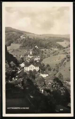 AK Hüttenberg in Kärnten, Ortsansicht aus der Vogelschau