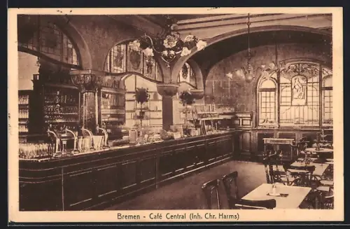 AK Bremen, Café Central Inh. Chr. Harms, Innenansicht