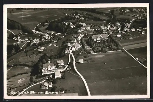 AK Lautrach a.d. Iller, Ortsansicht vom Flugzeug aus