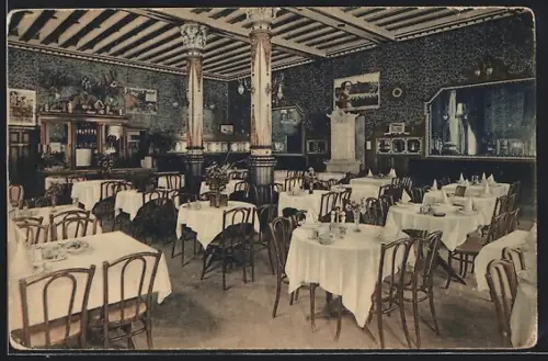 AK Bad Reichenhall, Hotel Habsburg, Speisesaal, Bes. Josef Daghofer