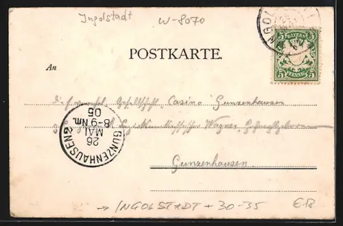 AK Ingolstadt, 13. Infanterie-Regiment Kaiser Franz Josef von Österreich, Offiziers-Speiseanstalt, Frühstückszimmer