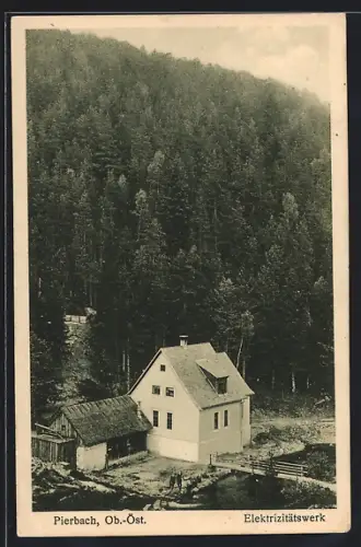 AK Pierbach /Ob-Öst., Elektrizitätswerk am Waldesrand