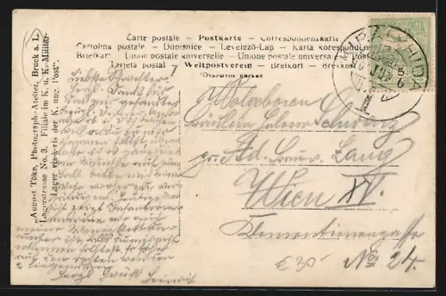AK Bruck a. L., Gruppenaufnahme von Soldaten und Matrosen des k.u.k. Militärlagers Bruck a. d. L.