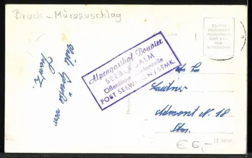 AK Turnau /Stmk., Seebergalm mit Seeberg