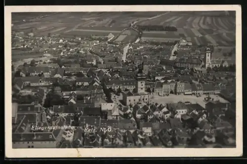 AK Retz /N.-Ö., Totalansicht vom Flugzeug aus