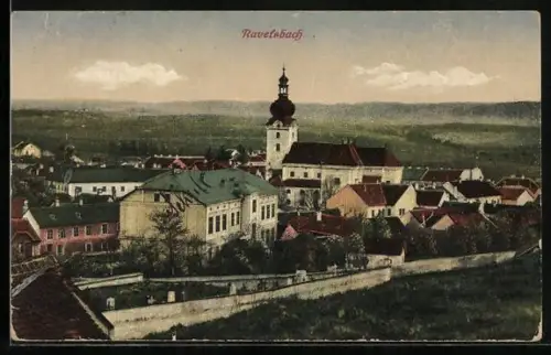 AK Ravelsbach, Kirche mit Ortspartie