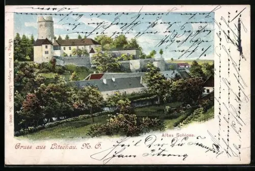 AK Litschau /N.-Ö., Altes Schloss mit Umgebung