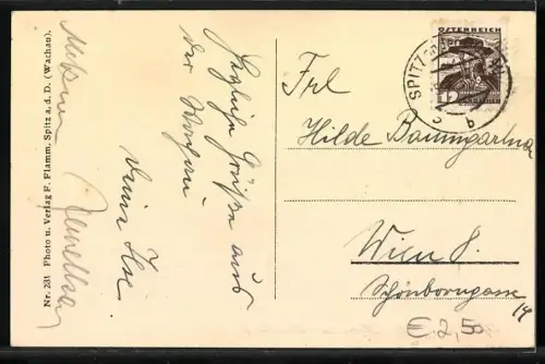 AK Spitz a. d. D., Radelbach, Ortspartie mit Scheune