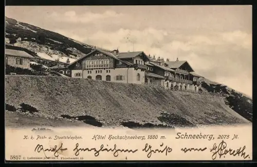 AK Puchberg am Schneeberg, Blick auf das Hotel Hochschneeberg