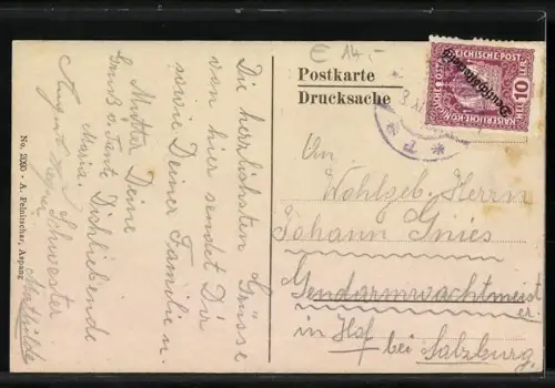 AK Aspang, Ortsansicht aus der Ferne