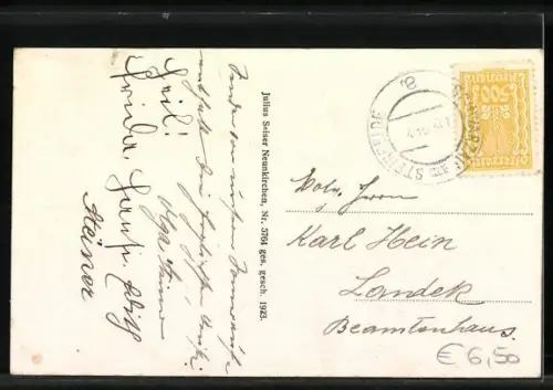 AK Pitten an der Aspangbahn, Totalansicht mit Bergkirche aus der Vogelschau