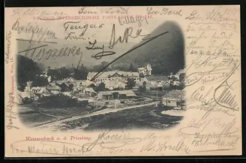 AK Weissenbach a. d. Triesting, Totalansicht aus der Vogelschau