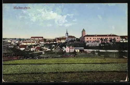 AK Sigmundsherberg, Walkenstein, Ortsansicht mit Schloss