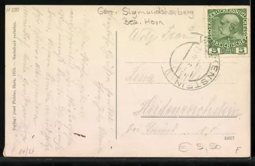 AK Sigmundsherberg, Walkenstein, Ortsansicht mit Schloss