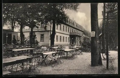 AK Langensalza, Gasthaus Schwefelbach mit Terrasse