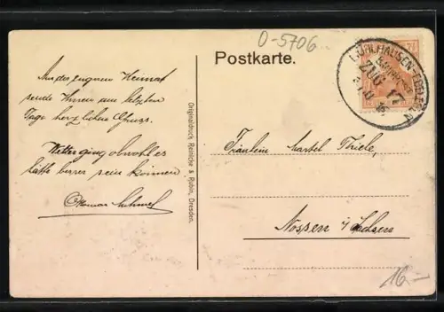 AK Schlotheim, Marktplatz mit Rathaus und Restaurant Ratskeller