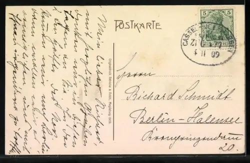 AK Arolsen, Rauchstrasse mit Passanten