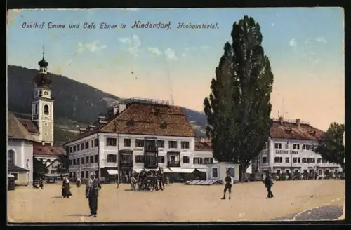 AK Niederdorf / Hochpustertal, Gasthof Emma und Café Ebner